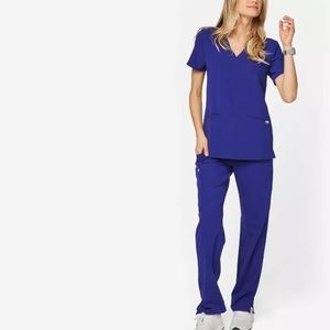 Figs scrubs set galaxy blue xxs xs petite pants